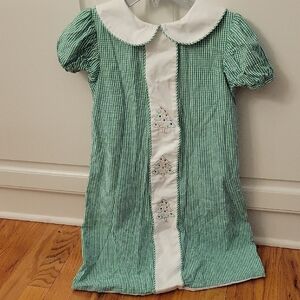 Green and White Kids Dress